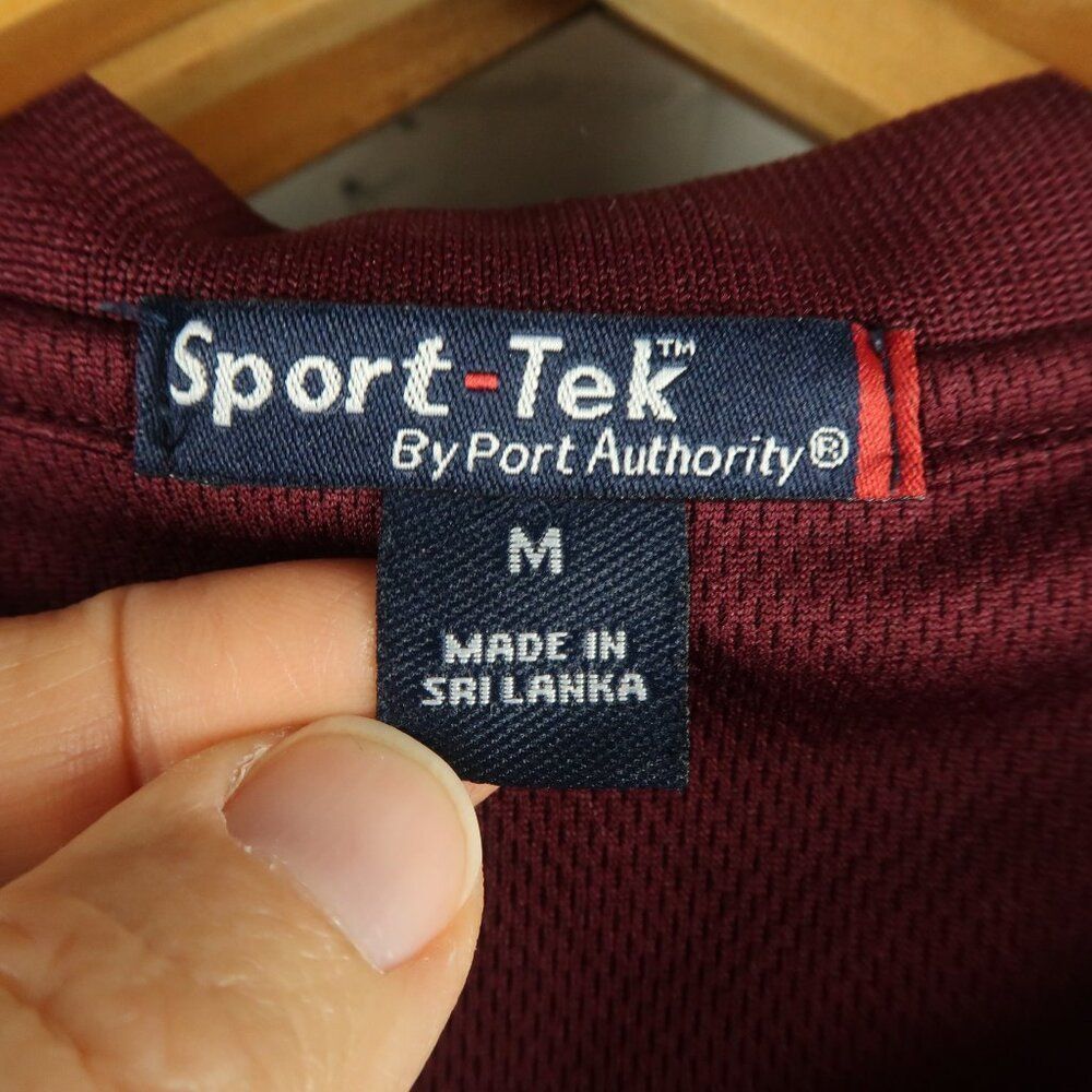 SPORT TEK POLO SHIRT BUNDLE GREEN BURGUNDY & BLACK SIZE MEDIUM - Picture 2 of 11